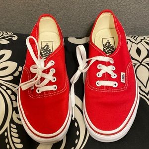 VANS Authentic Red Shoes (used once) size 6.5 women